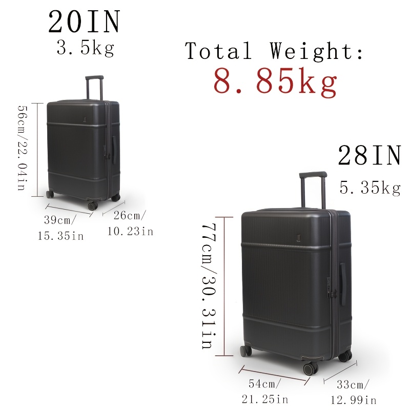 2pcs Travel Suitcase Set with Retractable Handle