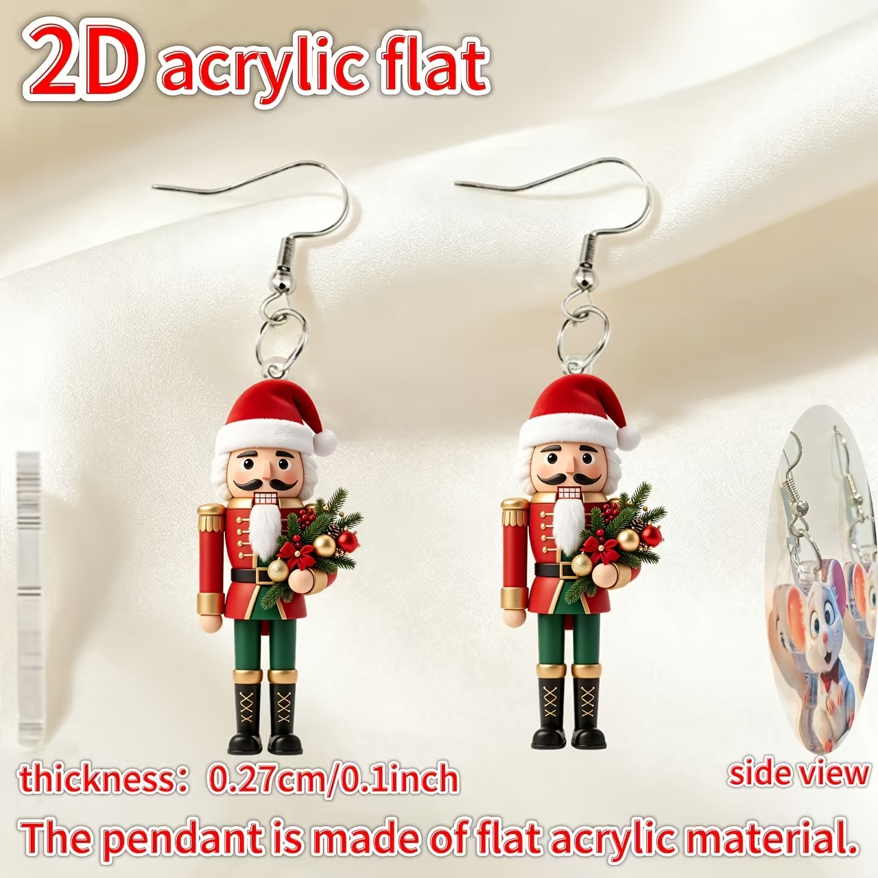 2026 Nutcracker Design Christmas Earrings, Fun Holiday Fashion