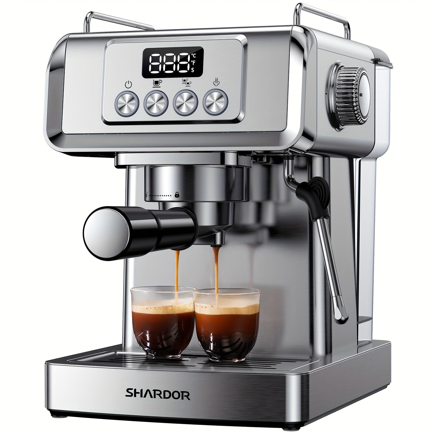 

Espresso Machine, High-grade Stainless Steel, 20 Bar Pump , 9.1x11.1x10.9 Inches, Elegant & User-friendly Design For Rich Creamy Espresso