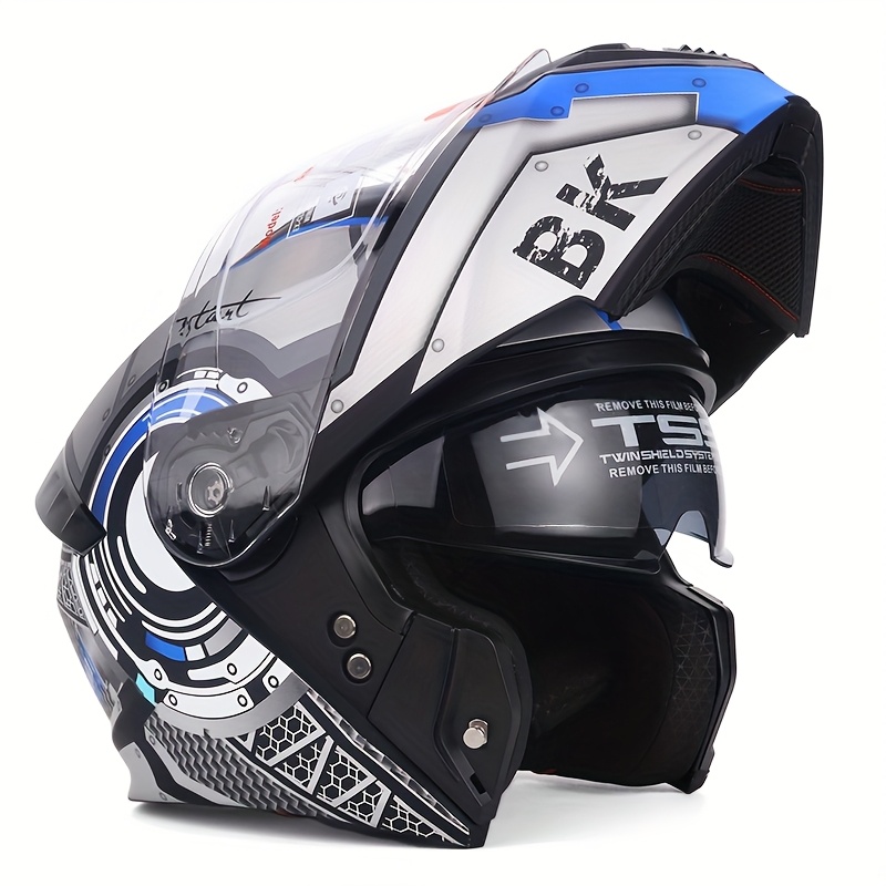 bluetooth motorcycle helmet cycle gear Modular with Dual Visors, DOT ApprovedBuilt-in Sun Shield, Removable Washable Liner for Adults Men Women, Casco Moto Hombre Mujer (C, L56~57CM) : Automotive external-part molded polycarbonate shell Battery Type:36V 10.5Ah HJC C10 Geti MC-10