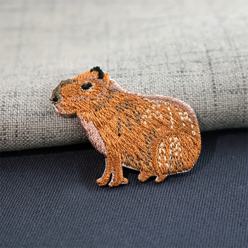 1pc Of Brazilian Capybara Embroidered Hot Melt Adhesive Patch, Capybara Embroidery Patch, And Adorable