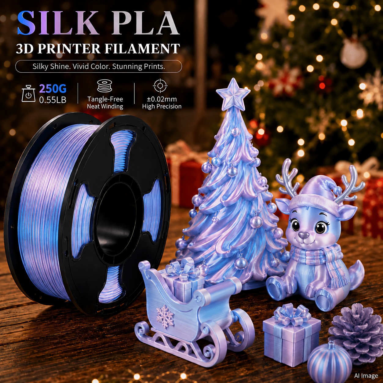 TEMU 3d Pla Filament Sky Gradient Smooth 3d Printer Filament 1.75mm +/- 0.02mm Low Odor No Clog