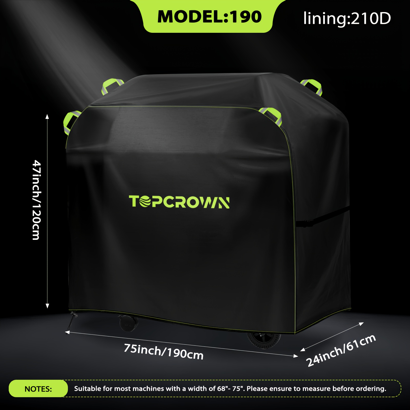 Tc-210d/420d Oxford Fabric Bbq Cover, And Red, Adjustable Hem Drawstring Bbq Gas Grill Cover, Compatible With Multiple Brands