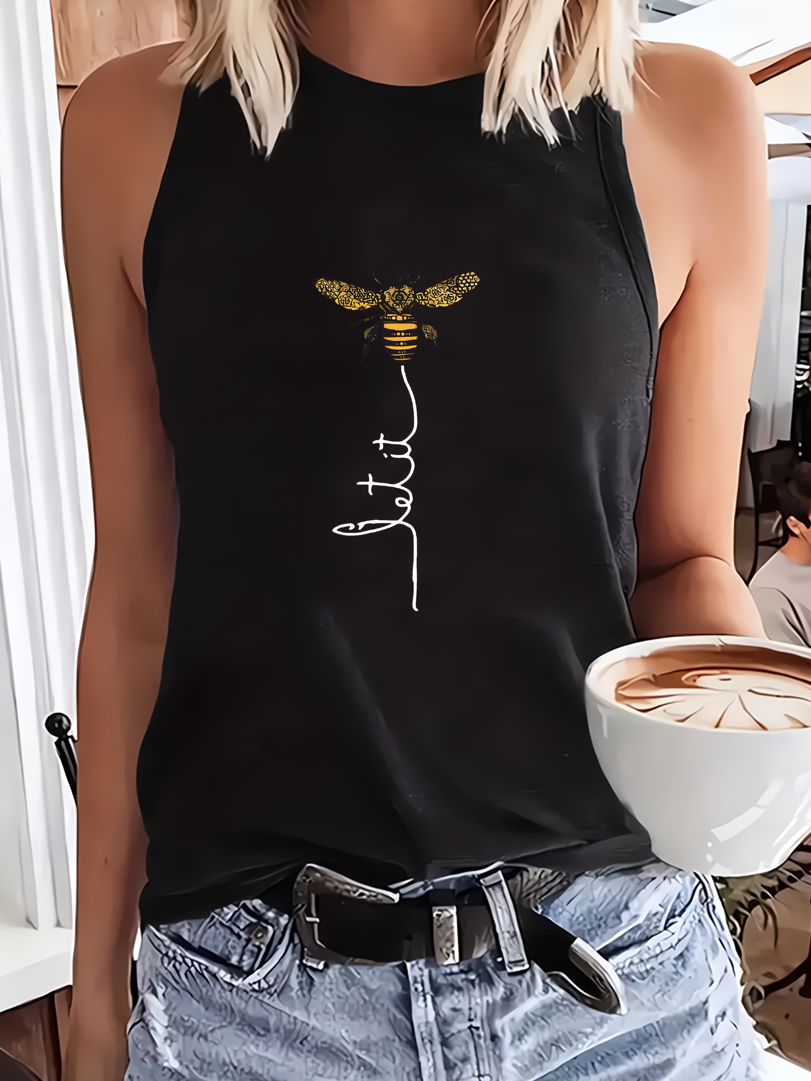 Women's Graphic Tank Tops - Summer Sleeveless Loose Fit Casual Shirts