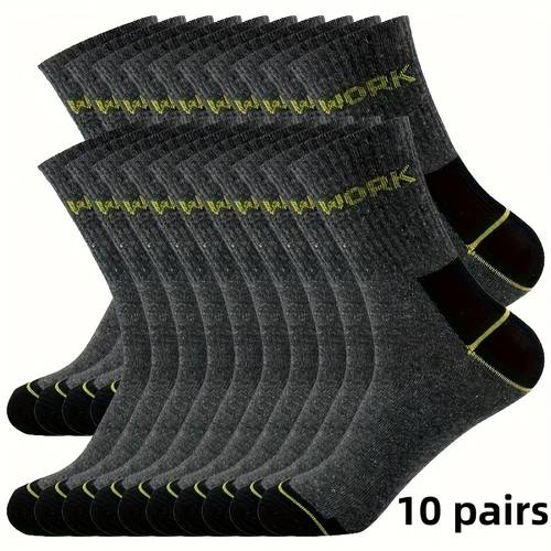 10 Paia di Calzini da Uomo e Donna a Mezzo Polpaccio, Calze Lunghe Traspiranti, Colore Unico, Multifunzionali Sportive Casual Unisex