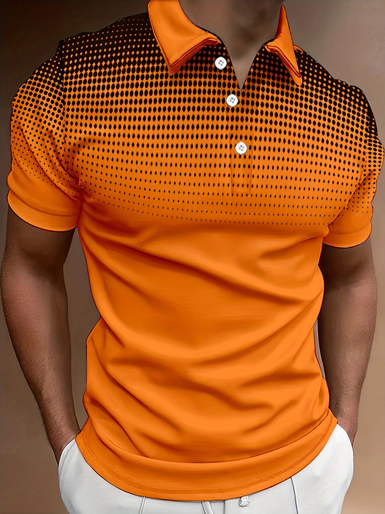 Men'S Plus Size Polo Shirt, Casual Golf Sports Polo with Polka Dot 3D Print, Short Sleeve, Knit Fabric, Slight Stretch, Regular Fit, All Season Lapel Collar, Polyester 95% Spandex 5% - 180g/m?
