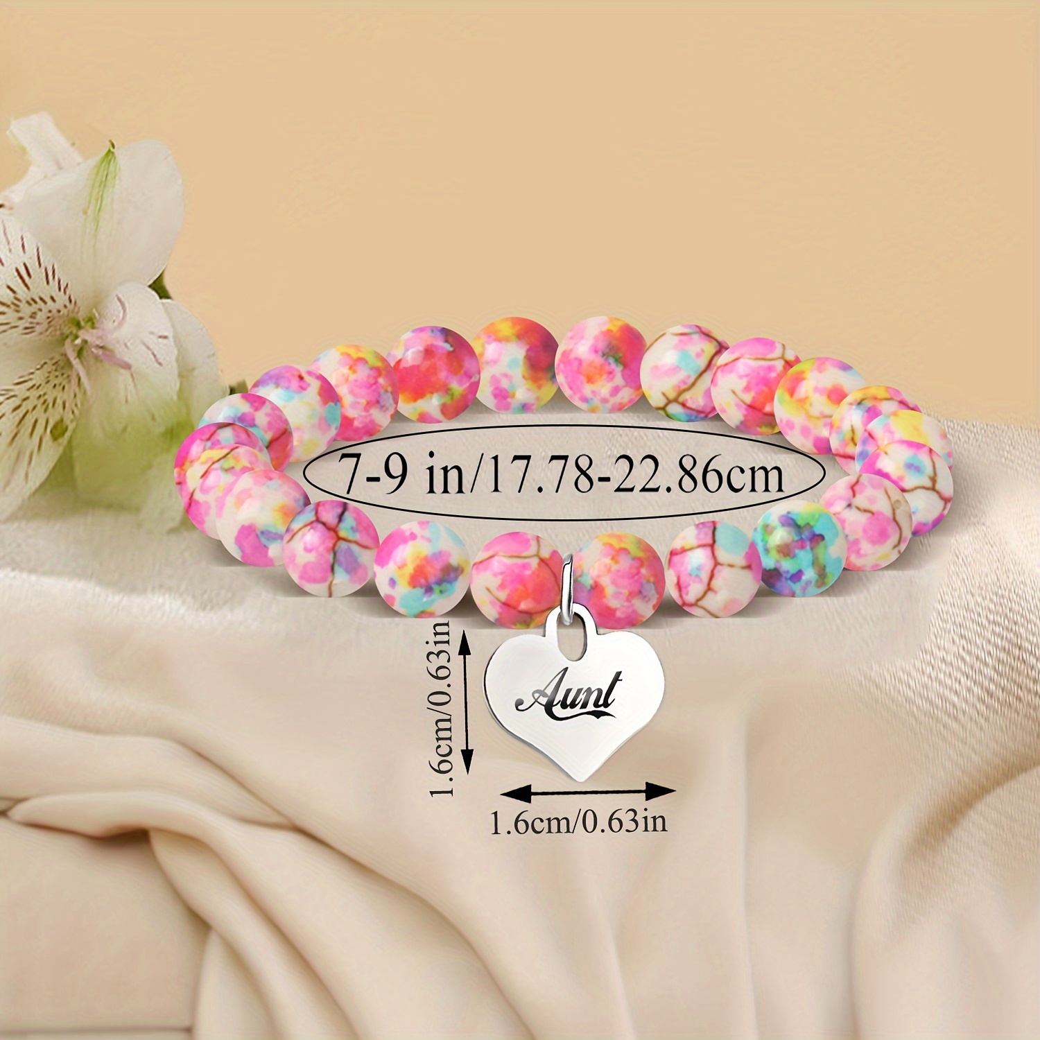 Women's Charming Peach Heart Bracelet, Romantic Gift