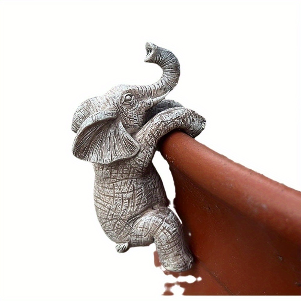 

Resin Elephant Statue - Home & Garden Decor, Hanging Cup Design, Ideal Gift For Holidays &