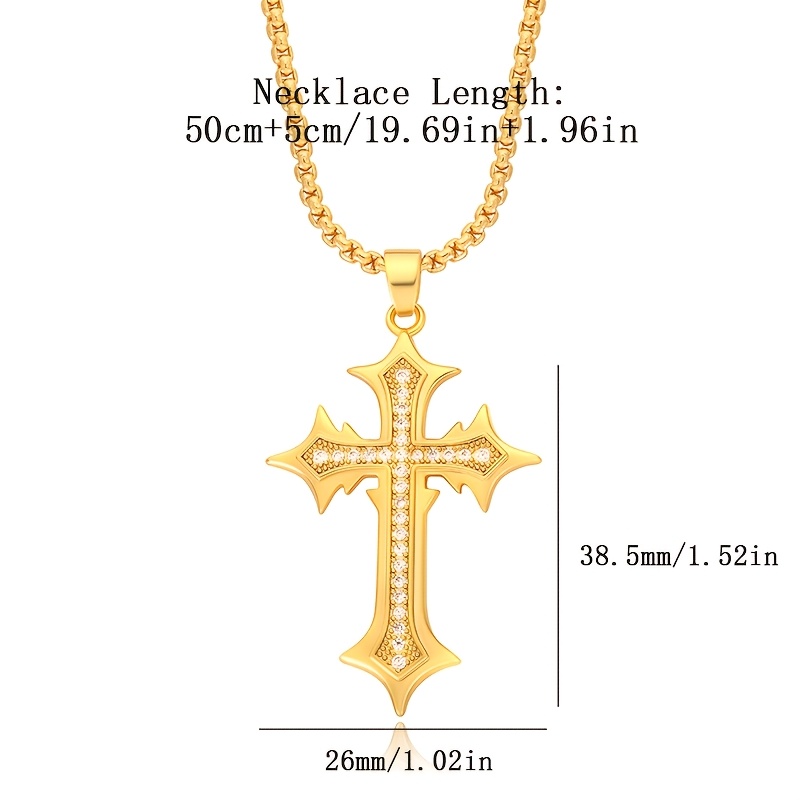 Image of 925 Pendant Necklace, Flame Cross, Inlaid With High-quality 5a Synthetic, Fashionable And High-end, Elegant And Luxurious, Festival Decoration, Suitable For Holiday Gifts, Christmas, Valentine's Day