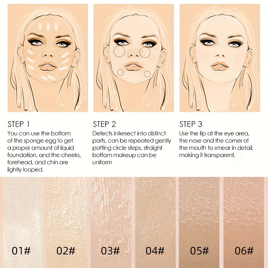 6 Color High Coverage Liquid Foundation Provides Full