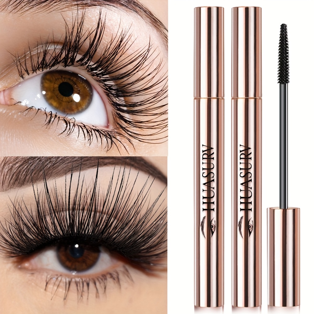 Image of 2pcs Huasurv Ultra-thin Mascara - Curling & Volumizing, Waterproof, , Natural Look For Types, Rose - Perfect Mother's Day Gift For Girls Hs0425, Cute