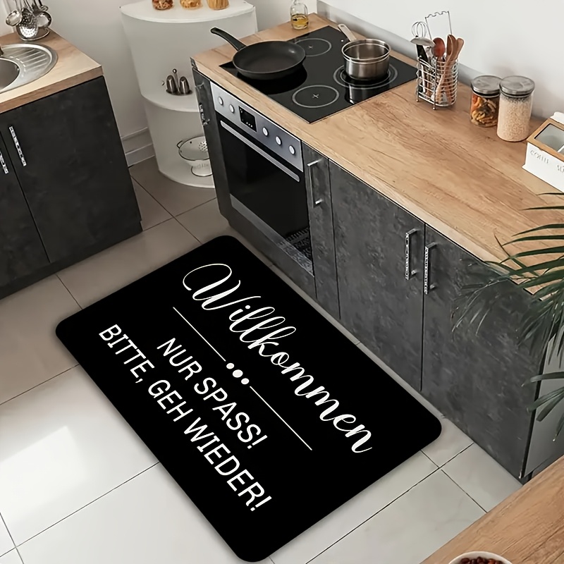 Image of Humorous German "welcome Nur !" Welcome Doormat - Non-slip Rubber Backed Technology Fabric Floor Mat, Lightweight, Machine Washable, Braided, Decorative Mat , Bedroom, Kitchen, Hallway, Entryway