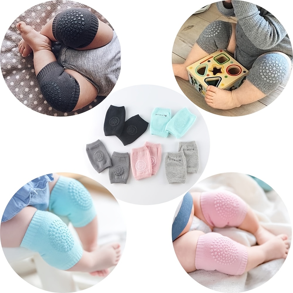 5pairs non slip baby knee pads for crawling and walking unisex solid color leg and elbow protectors for 0 36 months protect your babys knees and elbows details 0