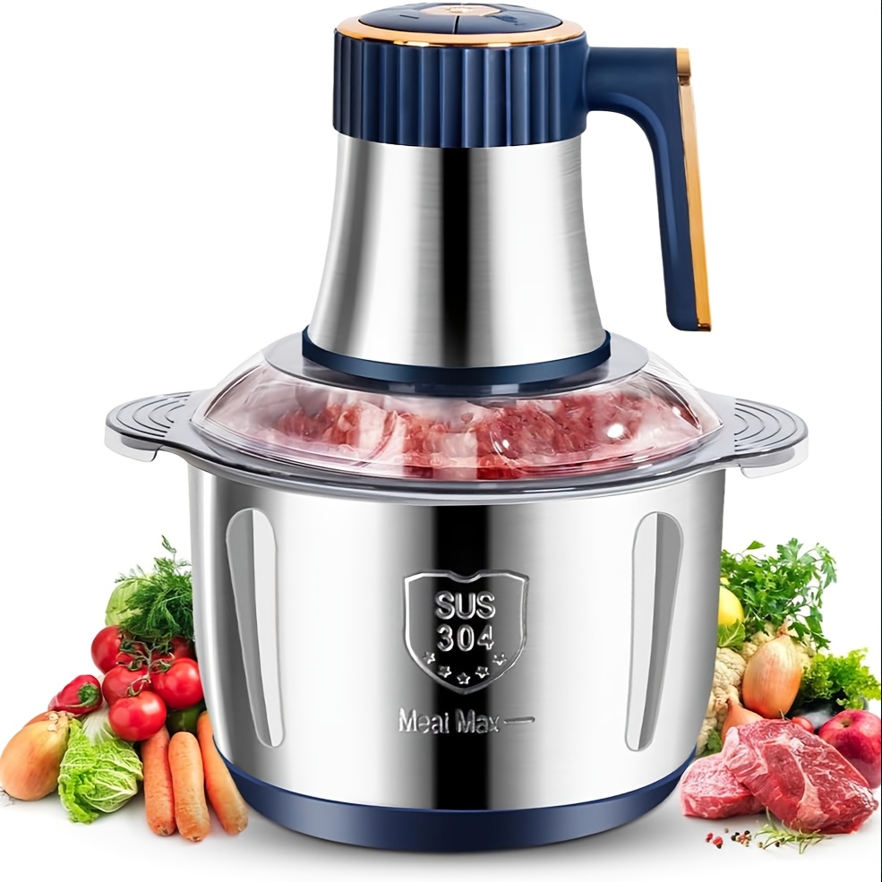 TEMU [5l Electric Food Chopper Grinder] Food Processor, With Bowl + , 500w Dual-bowl Food Processor With Meat Grinder For Home And Kitchen Use, Mini