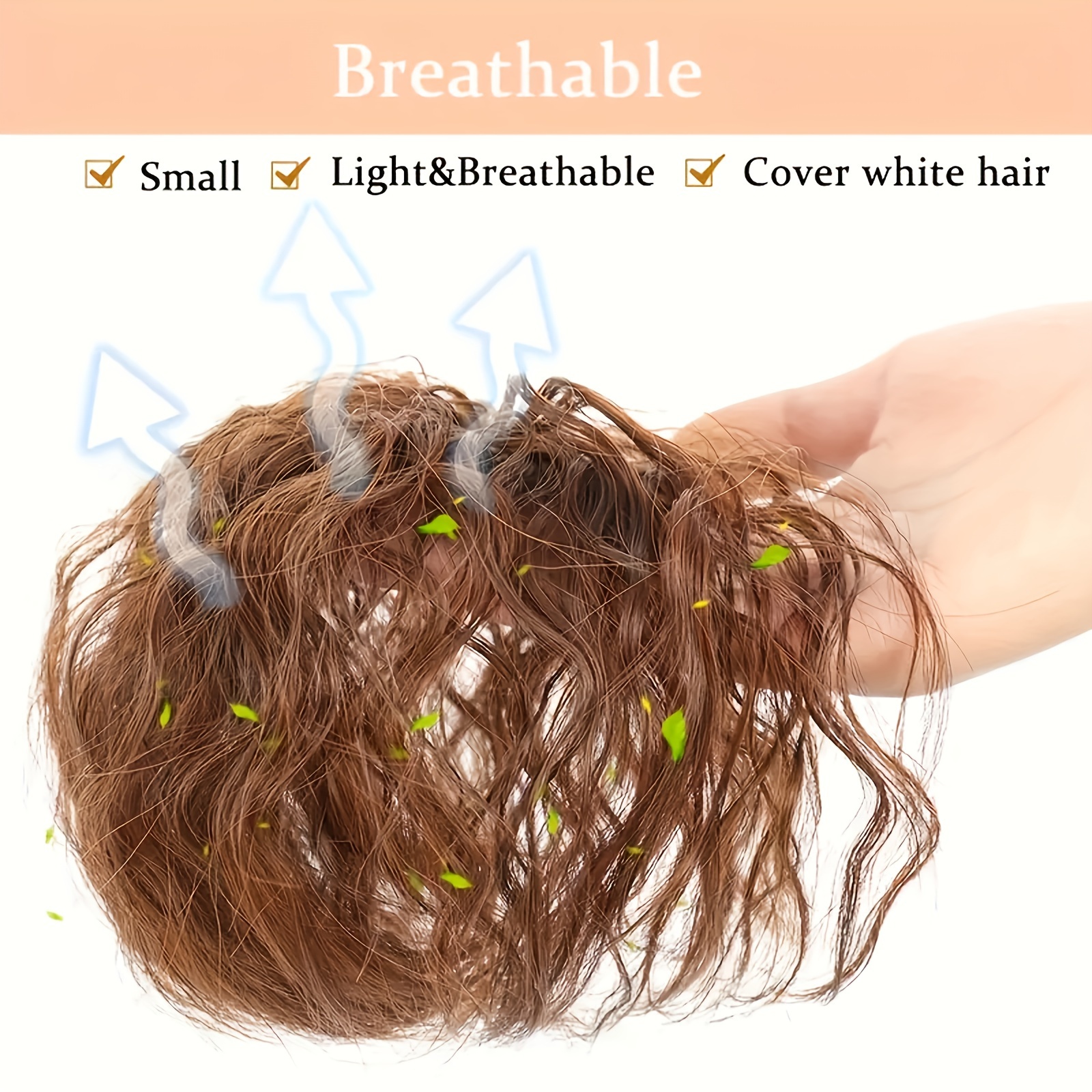 chic water wave clip in hair extensions with bangs for women   adds volume covers white hair   everyday use details 2