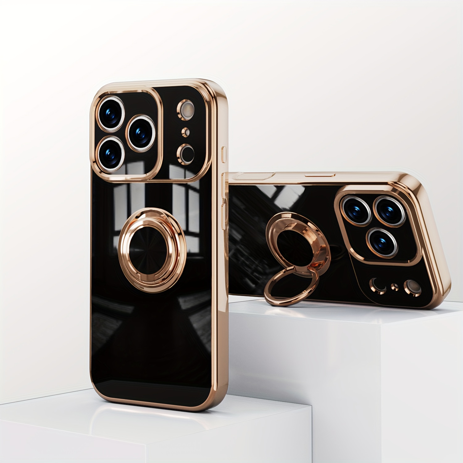 TEMU Magnetic Phone Case, Suitable For Iphone 17/17 Air/17 Pro/17 Pro Max/ring-shaped Stand, Simple And Durable, Shock-proof And Fingerprint-free, ,