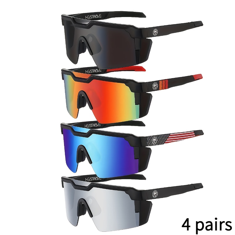 

4 Pairs Unisex Sports Glasses - Fashionable Retro Pc Lens & Frame, Decorative Eyewear For , Ideal For Outdoor Activities, No Diopter, Perfect Gift For Christmas & New Year