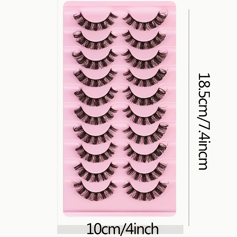 Image of 10 Pairs Of Thick, False Eyelashes - Dd Strong , Fluffy And Fine 3d Makeup False Lashes, Suitable For Daily Wear, Parties, And Holidays. Handmade Dramatic Lashes