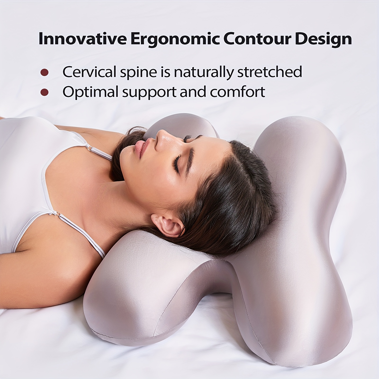 contemporary satin cervical neck pillow