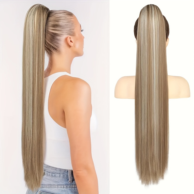 36inch long ponytail hair extensions 36 inch long straight  display picture 1
