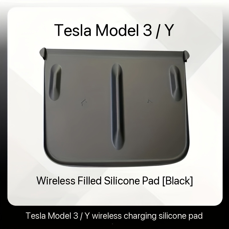 

1pc For Tesla Model 3/y Wireless Charging Silicone Pad, Anti-slip Mat, Interior Decoration, And Modification Accessory - And Flexible Silicone Material