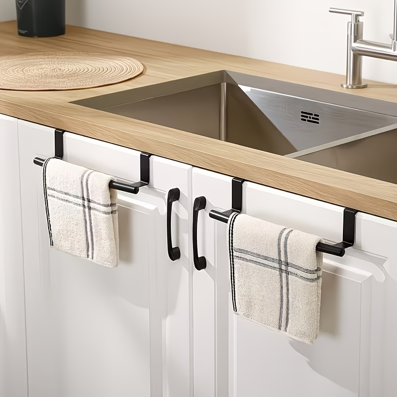 TEMU 2pcs Cabinet Door, Dishwashing Towel Racks, Stainless Steel Towel Racks, Towel Racks For Kitchen And Bathroom Cabinet Doors, Clothing Racks, Clothes Hangers
