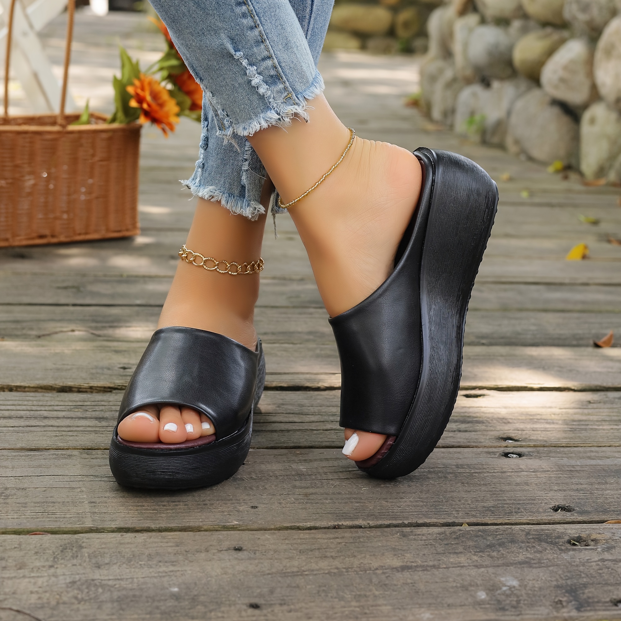 sandalias de cu a para mujer sandalias con punta abierta suela suave zapatos de plataforma resistentes al desgaste sandalias casuales de verano para exteriores 36 15