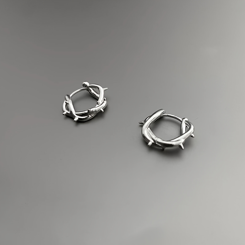 TEMU Pendientes de aro con de acero inoxidable para , joyería de piercing estilo punk gótico