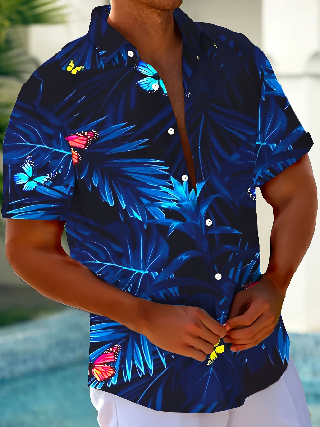 camisa manga corta estampado playa hawaiana hombres talla Temu Peru