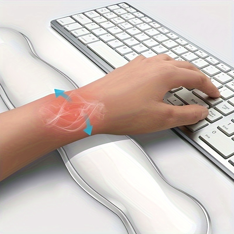 2pcs ergonomic keyboard mouse wrist rests transparent soft plastic wrist pads for gaming office comfortable wrist support for pain   computer accessories typing support durable material smooth texture remote workers Product details 1