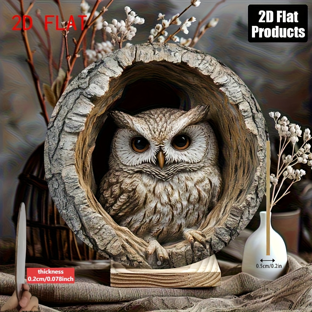 TEMU Art Mural en Bois 2D Plat, 8x8 Pouces - Fabriqué à avec Grain de Bois Naturel, Décoration d'Intérieur Style Rustique , Convient pour Salon, Bar,