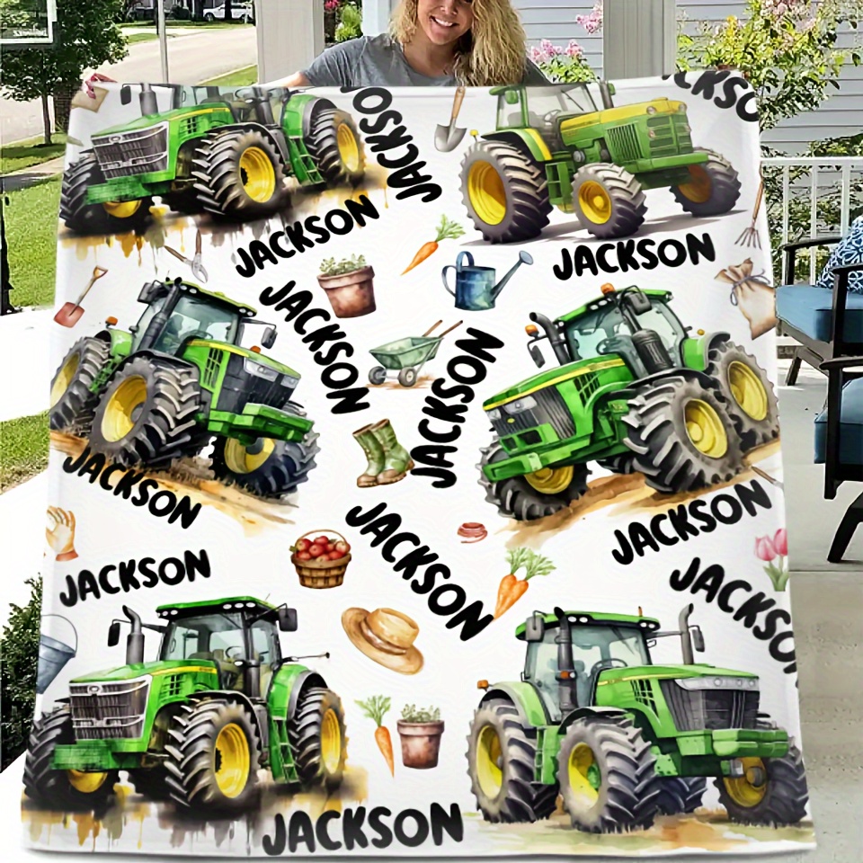 

Personalized Monster Truck Fleece Blanket - Customizable, Super Warm, Machine Washable, And Anti-static - Perfect For All Seasons