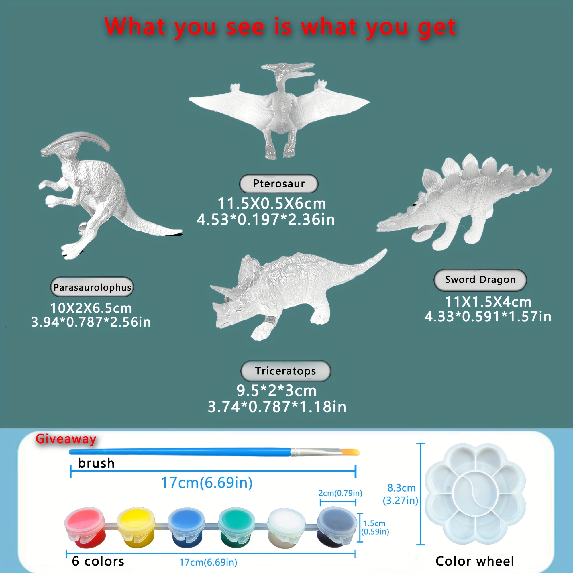 Image of 7pcs Dinosaur Painting Kit For - Diy Pvc Craft Set, Creative Educational Toy Gift For , Perfect For Birthdays & Holidays, Teaching Toys, Handmade, Dinosaur Gifts, Holiday Gifts