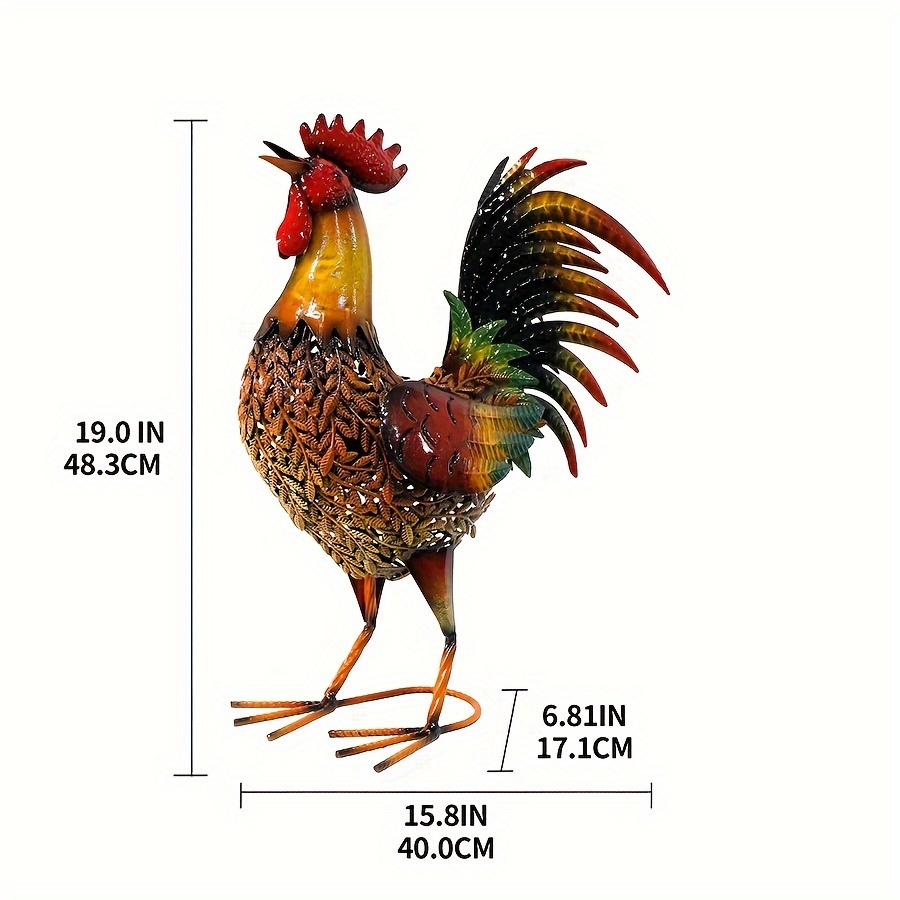 金色と赤色の金属製鶏の彫刻 ガンプラ ホビー・楽器・アート 金色と赤色の金属製鶏の彫刻