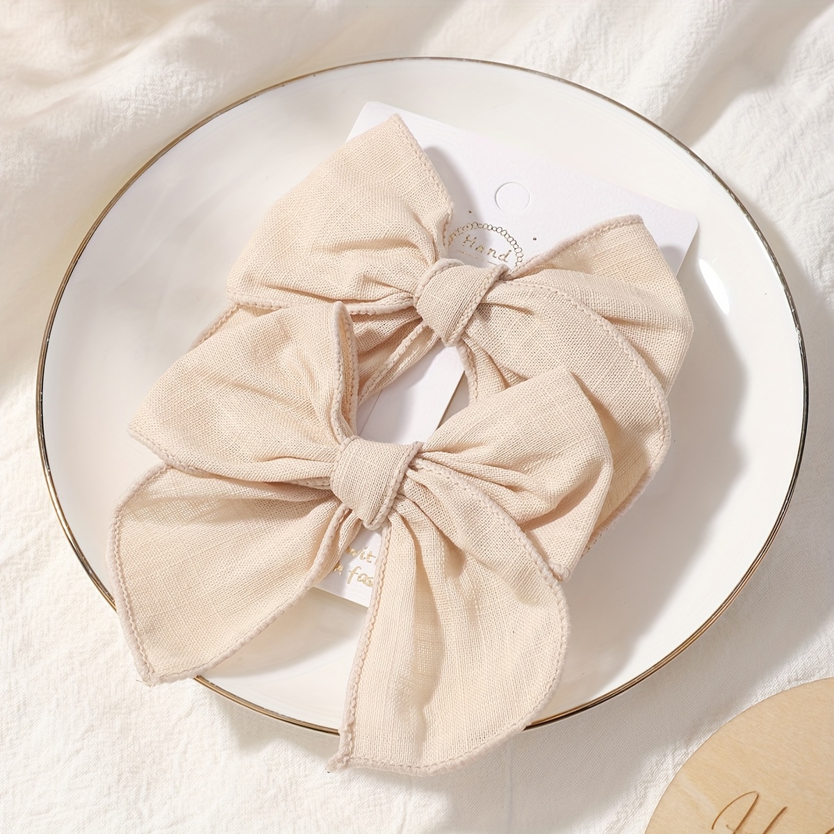 2pcs Elegant Fabric Bow Hair Clips For Girls - Mixed Colors, Polyester, Simple & Cute Hair Accessories For Daily Wear And Festive Parties, Cute Hair Accessories