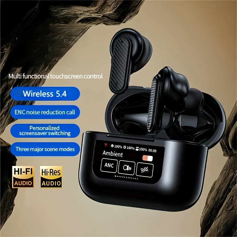 

Wireless Earbuds With Smart Touch Screen Charging Case 50h Stereo Earbuds Smart Earphones Headsets With Mic