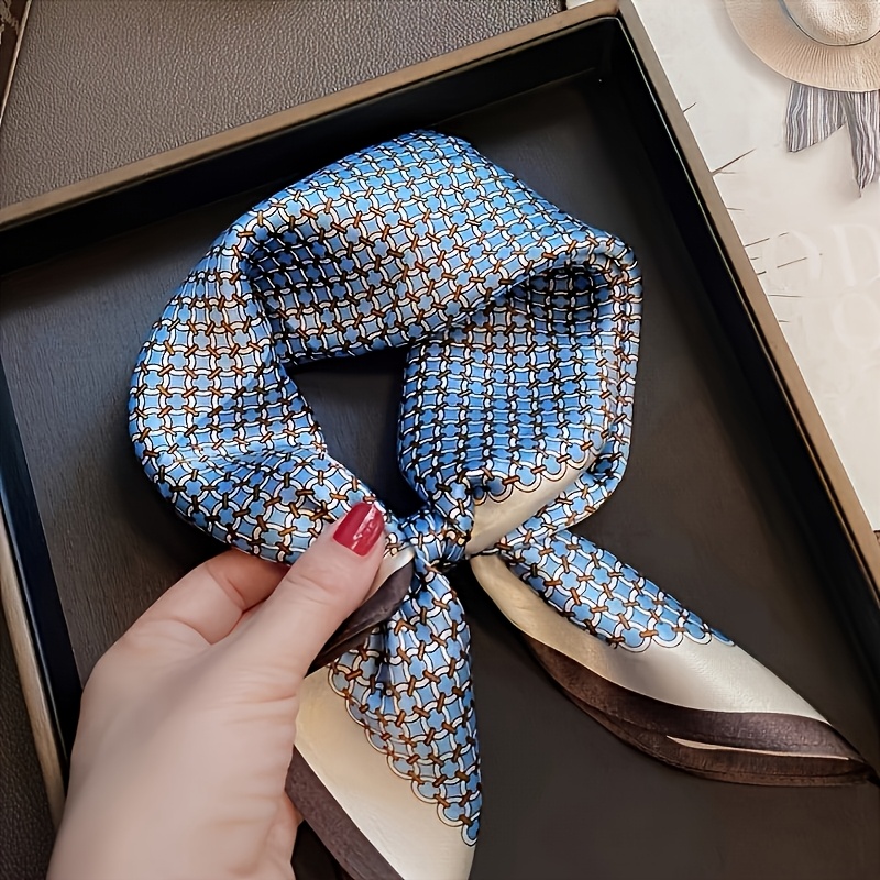 Image of Blue Women' Scarf, Soft Comfortable Fabric, Wearable For Dressing And Matching, Outdoor Casual Date Scarf
