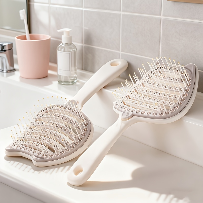 Peine de Peluquería Esponjoso, Cepillo para Masaje del Cuero Cabelludo y Cuidado del Cabello, Cepillo Desenredante para Cabello Rizado y Liso, Cepillo para Desenredar, Cepillo para Cabello Mojado o Seco, Cepillo para Mujeres para Todo Tipo de Cabello