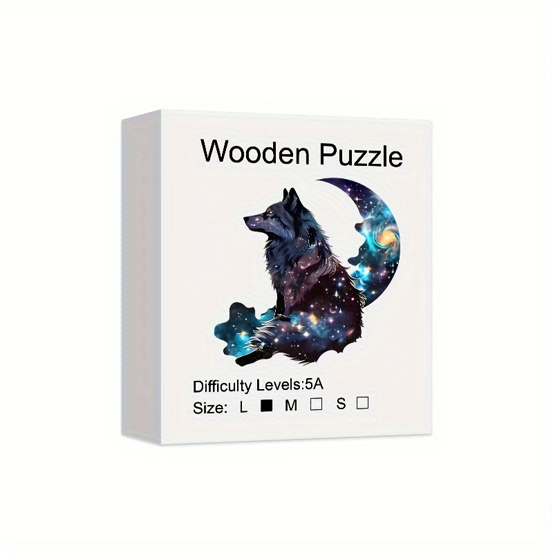 Image of Star Wooden Puzzle, Unique Shaped Pieces Wooden Jigsaw Puzzles, Christmas Gift Family Game Home Decor