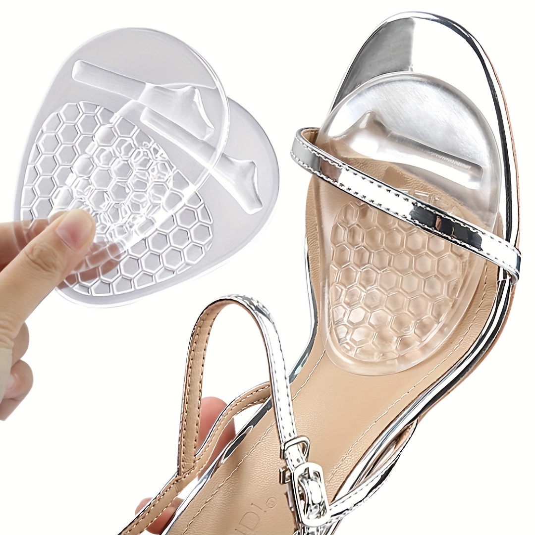 E-shop 2 Stk. Selbstklebende Waben-Silikon Vorfußpolster - Rutschfest, Bequem & Weich für Schuhe, Stiefel & Fußbekleidung - Nicht-Klebriges Design für