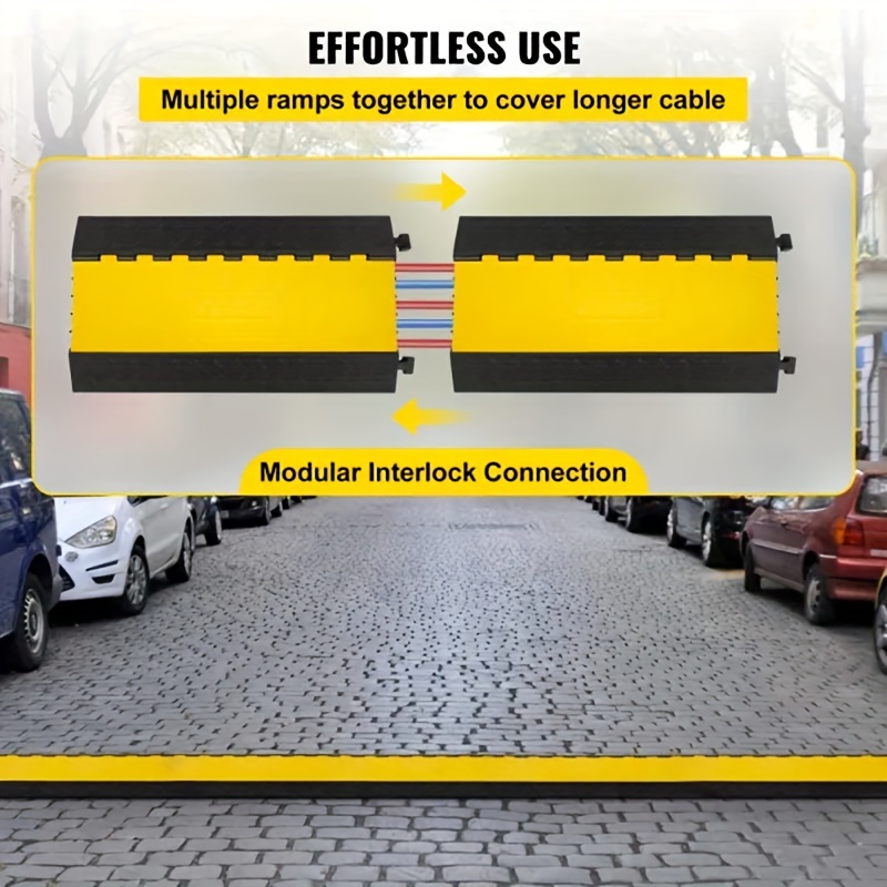  5 channel cable protectors extreme rubber cable ramps heavy duty protective cable wire cord ramp driveway rubber traffic speed bumps cable protector 5 channel 1pack 18000lb details 0