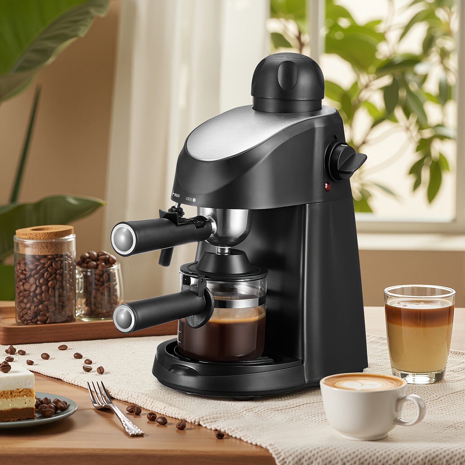 TEMU Espresso Machine, 3. Espresso & Cappuccino Maker With Milk Frother And Steamer By Yabano