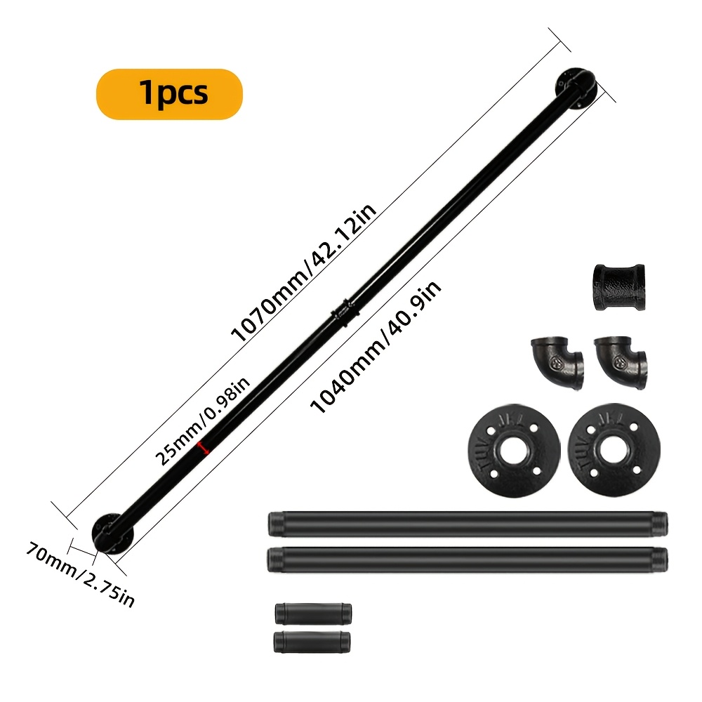 Image of Stair Handrail Modern Minimalist Home Wrought Iron Pipe Indoor Loft Wall-mounted Elderly Anti-slip Handrail Kindergarten Stair Handrail