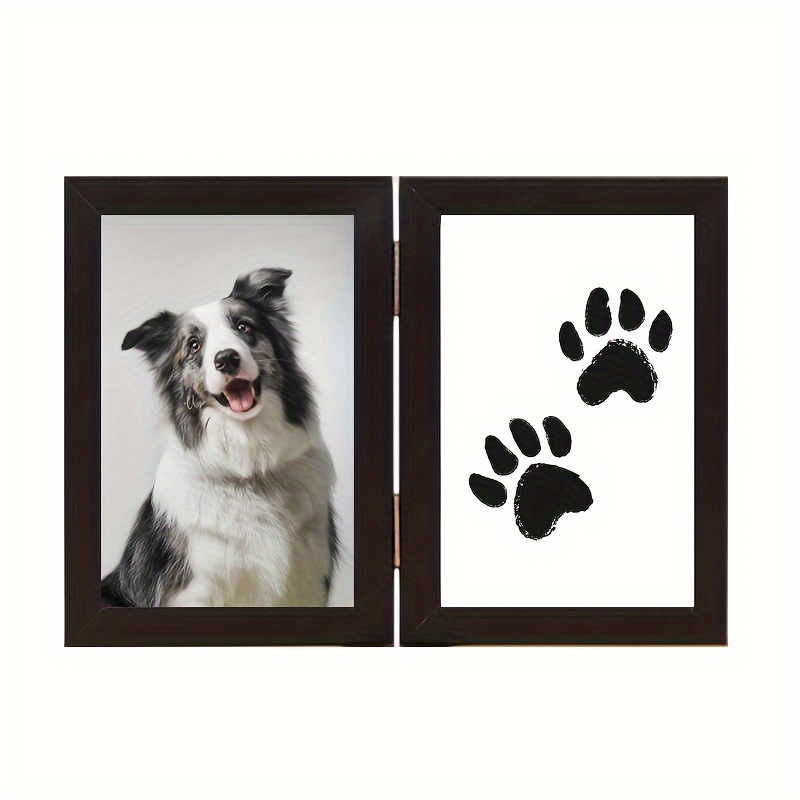 Double Sided Display Frame Folding Picture Frame Wooden Hinged Photo Frame 4x6 Vertical Stand Frames For Home Decor, Memories Keepsake, Pet Souvenir