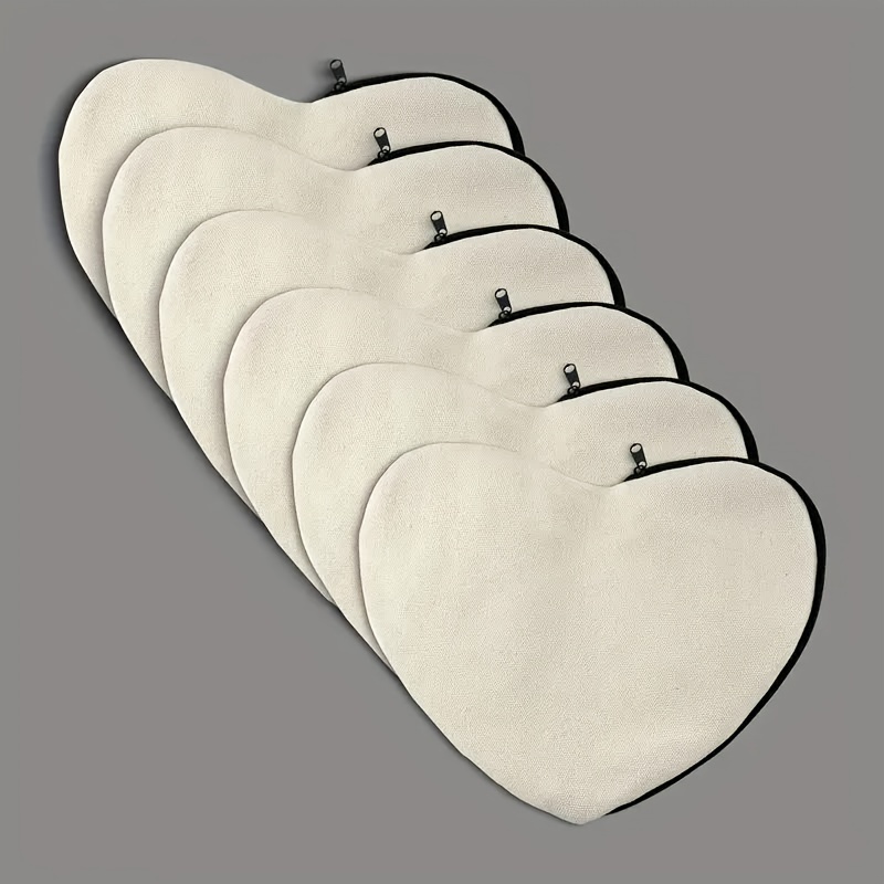 Love Heart Blank Canvas Small Clutch Bag Coin Purse DIY Crafts
