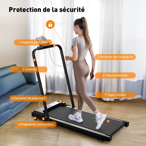 Tapis roulant pieghevole 2 in 1 con display a LED - Macchina portatile adatta per palestra e ufficio, funzionamento senza batterie, nessun montaggio richiesto, con spina di tipo -, regalo per (regalo di Natale/Capodanno)