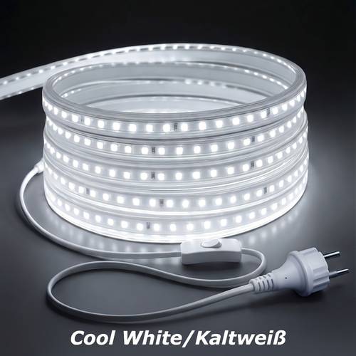 fita led 220v 230v ip65, super 120leds/m, fita led com eu, iluminação de decoração exterior/interior para cozinha, jardim, quarto, , frio/ 2m/5m/30m/50m
