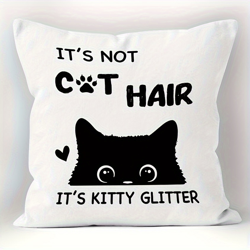 

1pc Funny Cat Gift, Black Cat Pillow Covers, Cat Gifts For Cat Lovers, Gifts For Women, Black Cat Decor