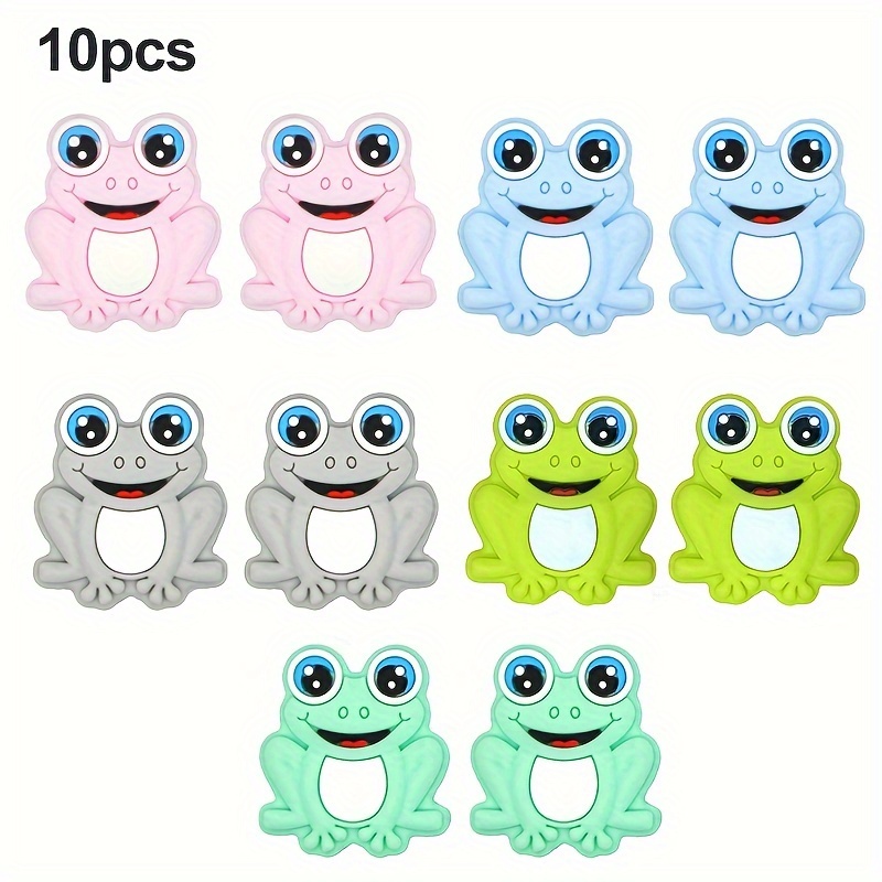 Image of 10pcs Cartoon Frog Protectors, Crochet Hook Covers, Knitting Protectors, Protectors, Knitting Accessories, Knitting Tools, Colorful Savers, Cartoon Knitting Stoppers, Colorful Frog Knitting Stoppers