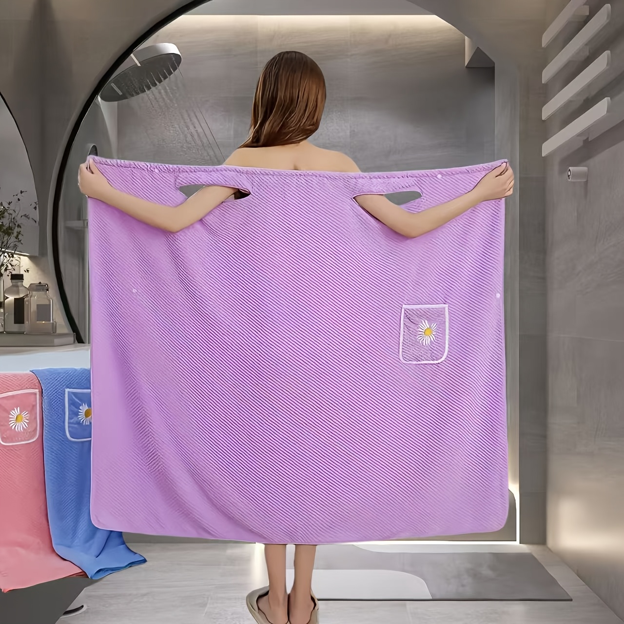 Ultra-Soft Sleeveless Bathrobe with Stylish Pocket Quick-Dry Comfort Gift